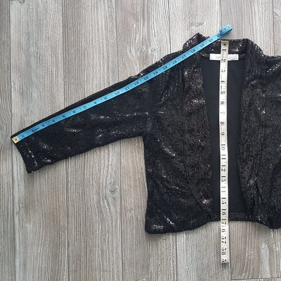 Cropped Festive / Party / New Year Sequin Cardigan - Picture 3 of 8